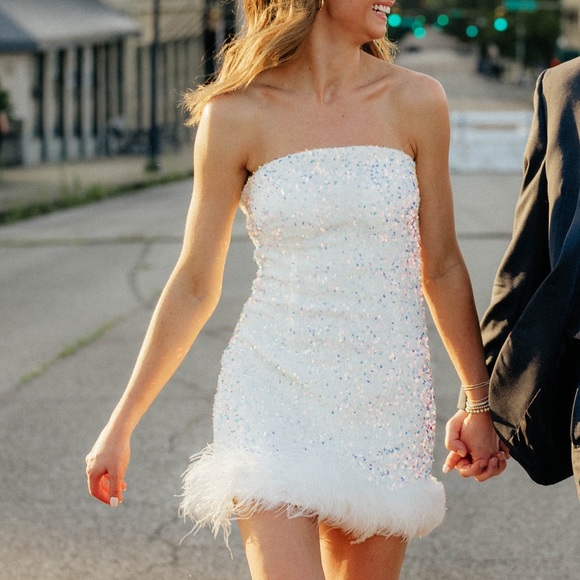 Strapless Sequin Dress. Size Small - Picture 2 of 3